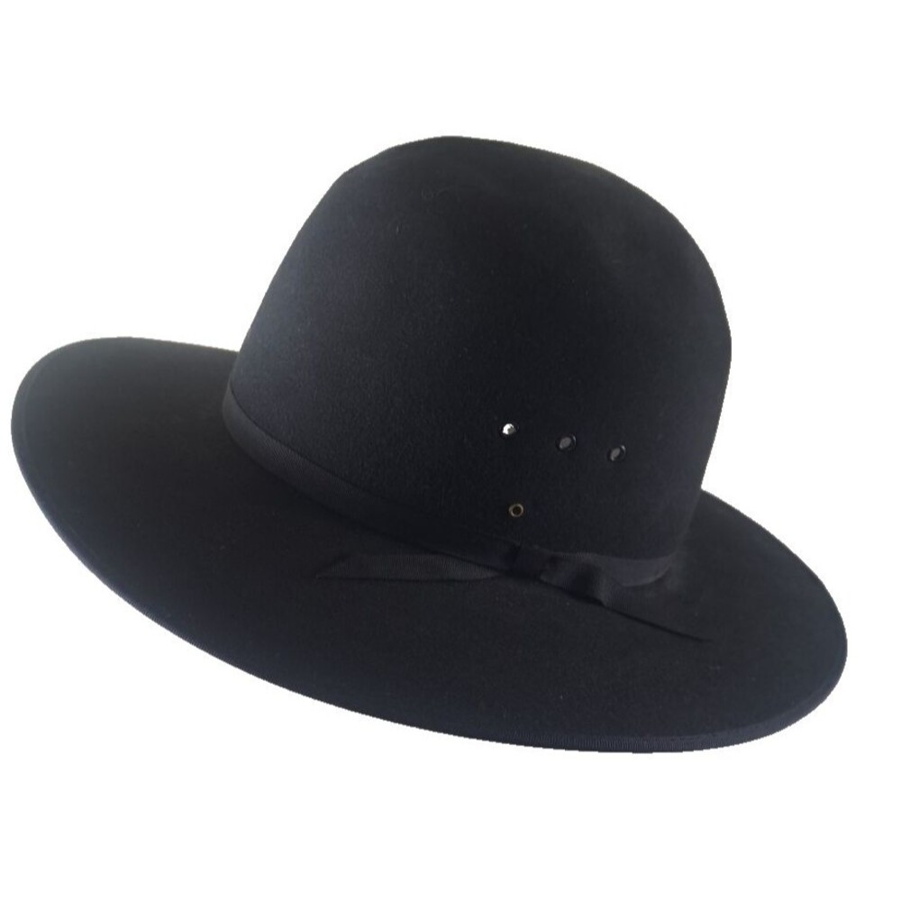 Mens Akubra Cattleman Hat Black Pure Pure Felt Australia Snowy River Cowboy L